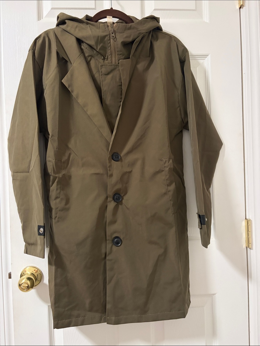 Men’s Hooded Dress Raincoat New